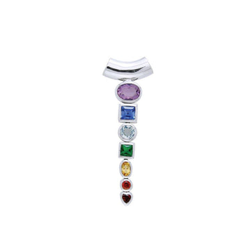 A vital healing ~ Sterling Silver Chakra Pendant with Gemstones TPD857 - Jewelry